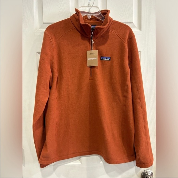 Patagonia Women's XL Micro D 1/4 Zip Fleece Pullover Jacket Burnished Red NWT - Picture 1 of 9